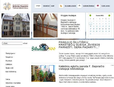 Šilutės rajono savivaldybės F. Bajoraičio viešoji bibliotekos tinklapis